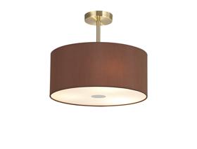 DK0370  Baymont 40cm Semi Flush 3 Light Antique Brass, Raw Cocoa/Grecian Bronze, Frosted Diffuser